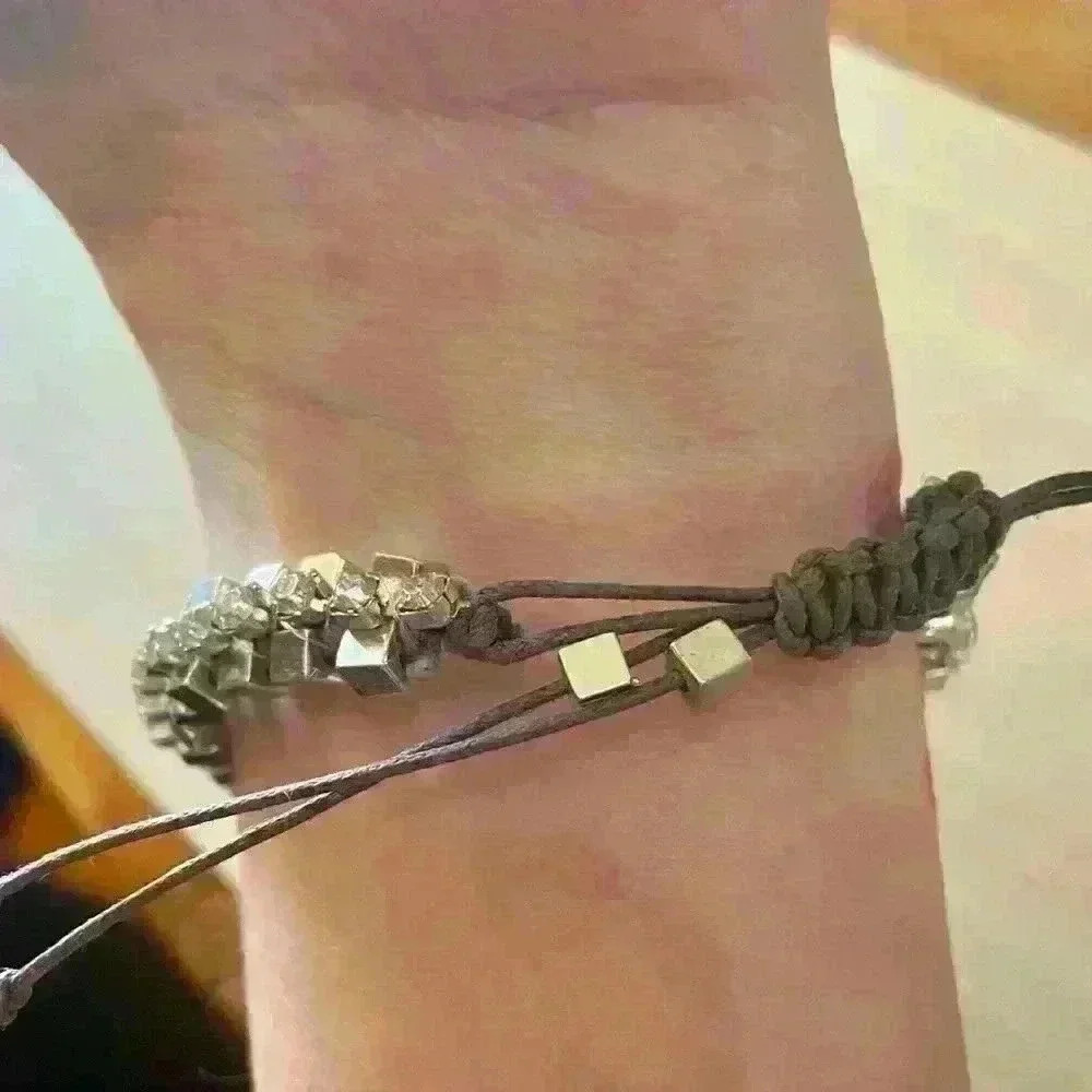 adjustable twine silver and gem bracelet - Picture 3 of 11